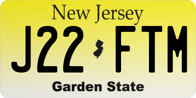 NJ license plate J22FTM