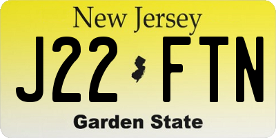 NJ license plate J22FTN