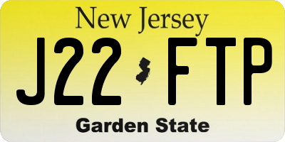 NJ license plate J22FTP