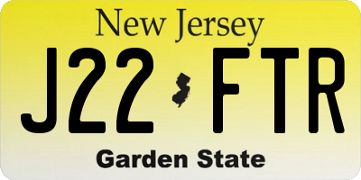 NJ license plate J22FTR