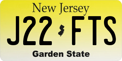 NJ license plate J22FTS