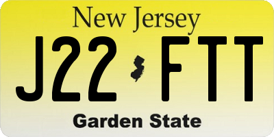 NJ license plate J22FTT