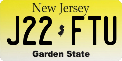 NJ license plate J22FTU