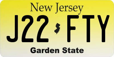 NJ license plate J22FTY