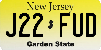 NJ license plate J22FUD