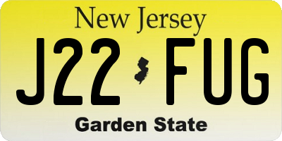 NJ license plate J22FUG