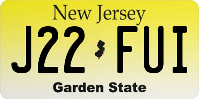 NJ license plate J22FUI