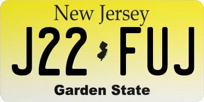 NJ license plate J22FUJ
