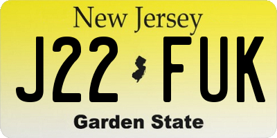 NJ license plate J22FUK