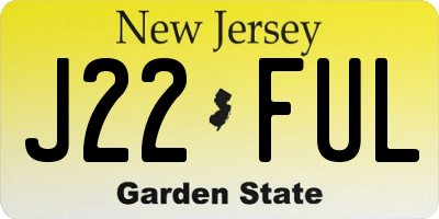 NJ license plate J22FUL