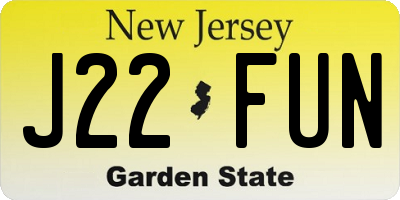 NJ license plate J22FUN