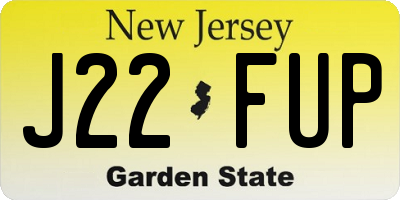NJ license plate J22FUP