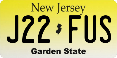 NJ license plate J22FUS