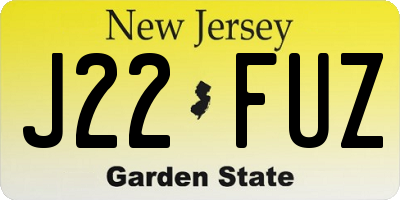 NJ license plate J22FUZ