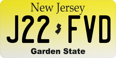 NJ license plate J22FVD