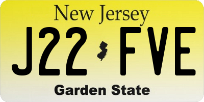 NJ license plate J22FVE