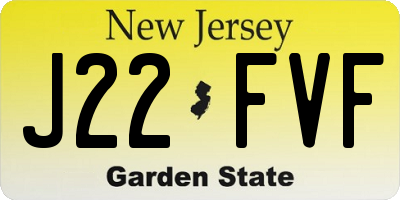 NJ license plate J22FVF
