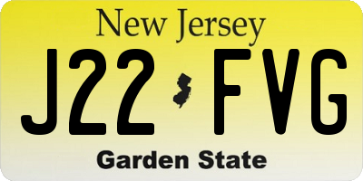 NJ license plate J22FVG