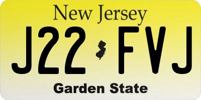 NJ license plate J22FVJ