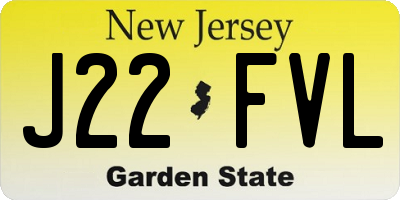 NJ license plate J22FVL