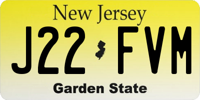 NJ license plate J22FVM