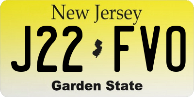 NJ license plate J22FVO