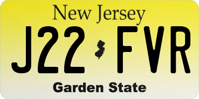 NJ license plate J22FVR