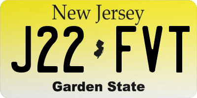 NJ license plate J22FVT