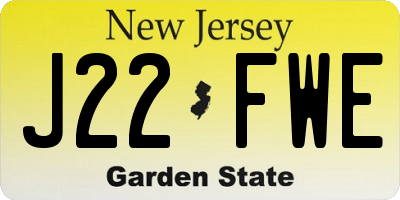 NJ license plate J22FWE