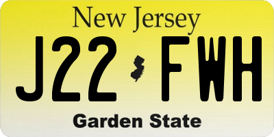 NJ license plate J22FWH