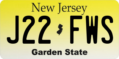 NJ license plate J22FWS