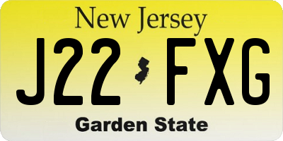 NJ license plate J22FXG