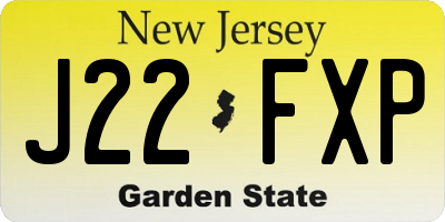 NJ license plate J22FXP