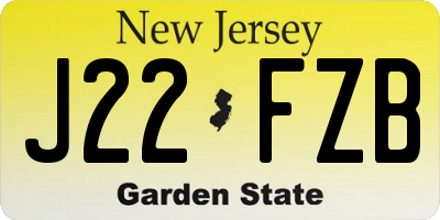 NJ license plate J22FZB