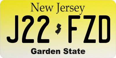 NJ license plate J22FZD