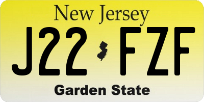 NJ license plate J22FZF