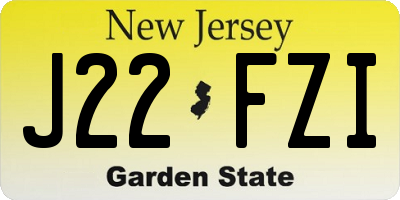 NJ license plate J22FZI