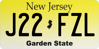 NJ license plate J22FZL