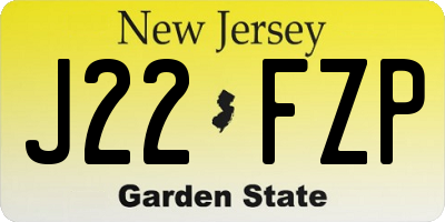 NJ license plate J22FZP