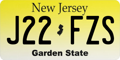 NJ license plate J22FZS