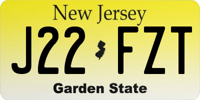 NJ license plate J22FZT