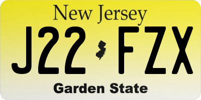 NJ license plate J22FZX