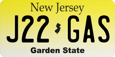 NJ license plate J22GAS