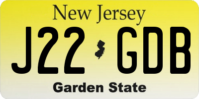 NJ license plate J22GDB