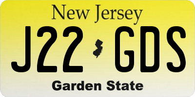 NJ license plate J22GDS