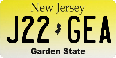 NJ license plate J22GEA