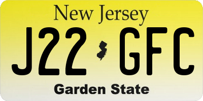 NJ license plate J22GFC