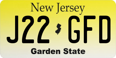 NJ license plate J22GFD