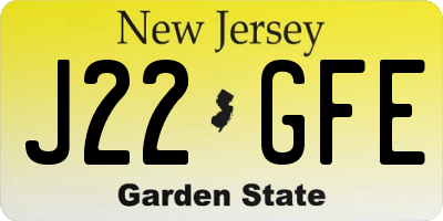NJ license plate J22GFE