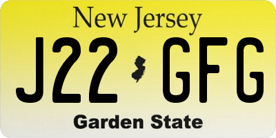 NJ license plate J22GFG